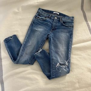 Moussy Vintage Mid Rise Distressed Skinny Jeans